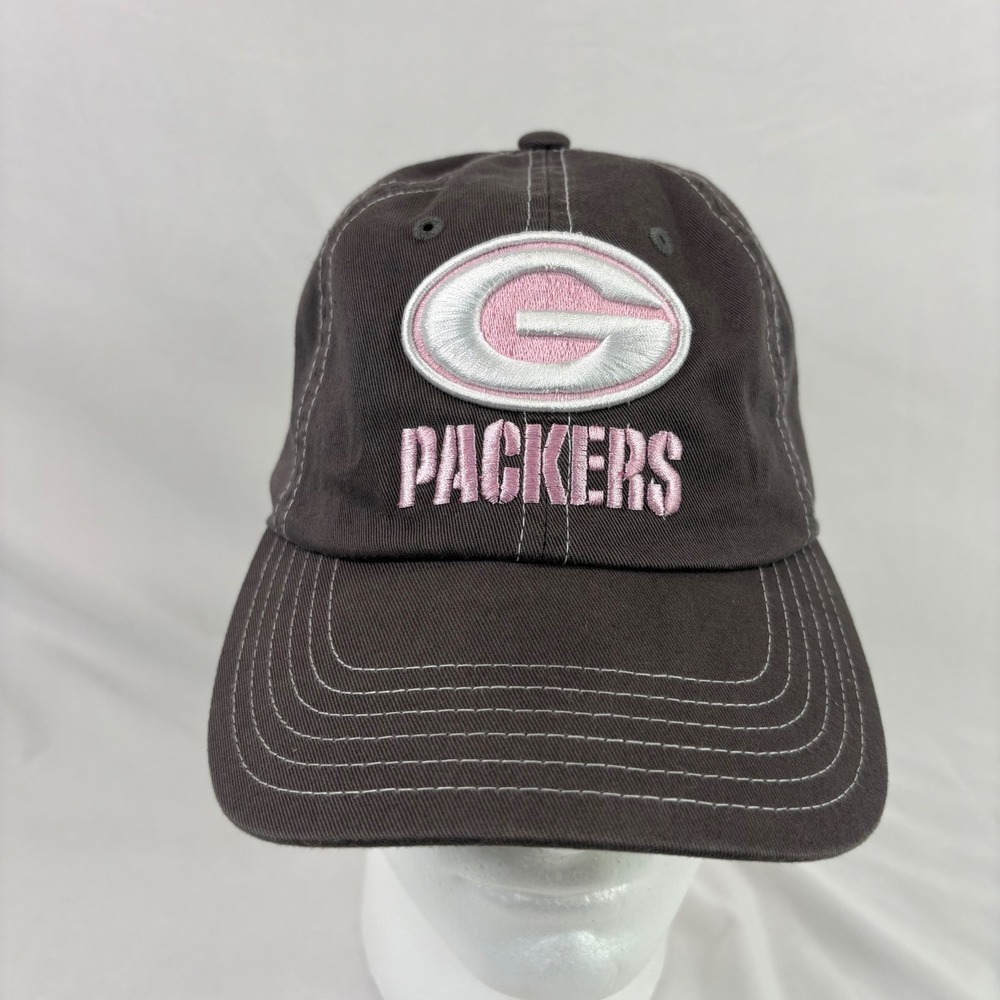 NFL Team Apparel Green Bay Packers Hat Womens OSFM NFL Gray Pink Sporty Cap